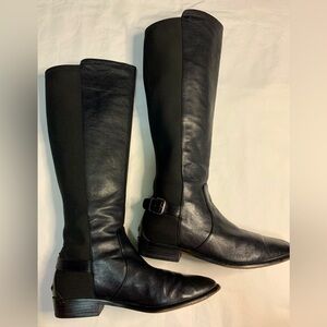 Women’s COACH Liza Tall Black Leather Stretch Boots, size 8 EUC